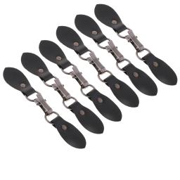 6 conjuntos de couro preto toggle fivelas bolsa ferrolho botões fecho para diy saco artesanato pu costura fivela ganchos casaco prendedor - Image 1
