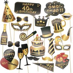 Chicinlife-conjunto de acessórios para cabine fotográfica, ideal para decoração de festas de aniversário, 30th, 40 e 50th, 60 ° aniversário - Image 1