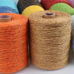 280m fio de algodão de ráfia, fio de crochê para tricô diy, chapéu de palha, almofadas, linha de mão, fio de palha de tecido - Image 6