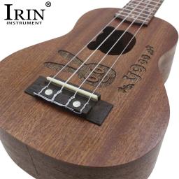 Irin 21 Polegada soprano ukulele sapele 4 cordas guitarra havaiana instrumentos musicais presente ukulele soprano guitarra com saco de show afinador - Image 6