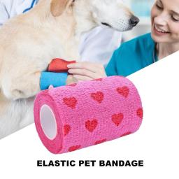 Bandagem elástica autoadesiva para o cão de estimação gato bandagem perna capa protetor cinta médica bandagem coesa não tecida bandagem - Image 6