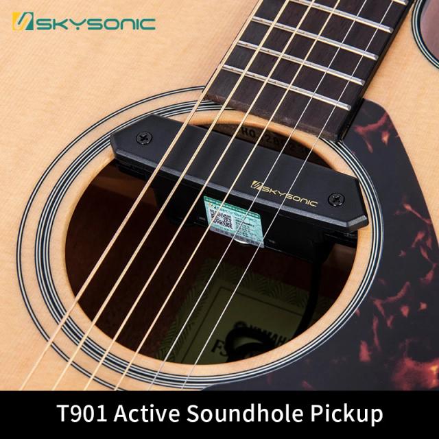 Captador Magnético Ativo Skysonic-T-901 para Guitarra Acústica com Controles de Volume e Tom