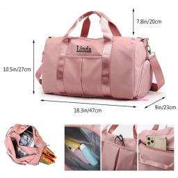 Saco De Duffel Bordado Personalizado, Saco De Ginástica, Saco De Viagem, Bolsos Molhados E Secos, Compartimento De Sapato, Presente Para Groomsman, Dama De Noiva, Esportes - Image 3