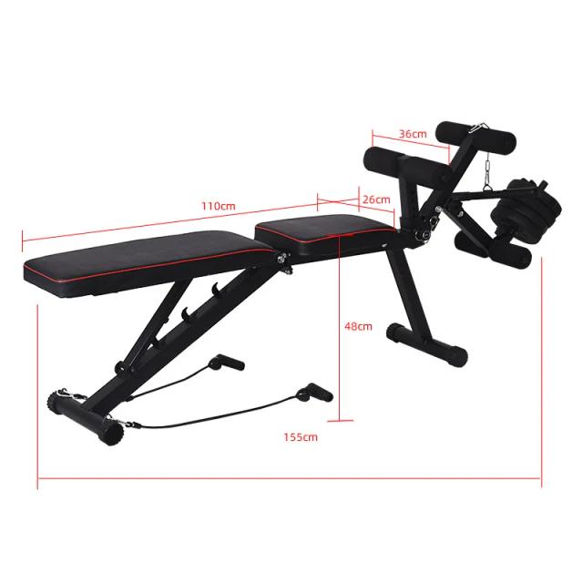 Halteres Banco de Fitness WolFAce: Tábua Multifunções para Treino em Casa com Equipamento Resistente