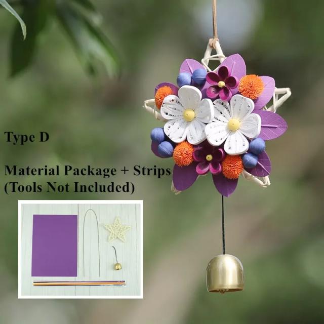 Kit de Artesanato em Papel Quilling com Ferramentas e Materiais para Sinos de Vento Decorativos para Casa