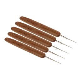 Agulhas de crochê para tecelagem de cabelo de bambu, ferramenta de ganchos de 0.5mm 0.75mm de cabelo, gancho de crochê - Image 3
