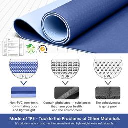 Tapete De Yoga TPE Com Linha De Posição Para Iniciante, Dupla Camada, Almofada De Exercícios Esportivos, Home Gym, Fitness, Ginástica, Pilates, 6mm - Image 2