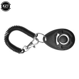 Suprimentos de treinamento do cão de estimação gato cachorro treinamento clicker plástico novos cães clique trainer ajuda ajustável alça de pulso som chave corrente - Image 3