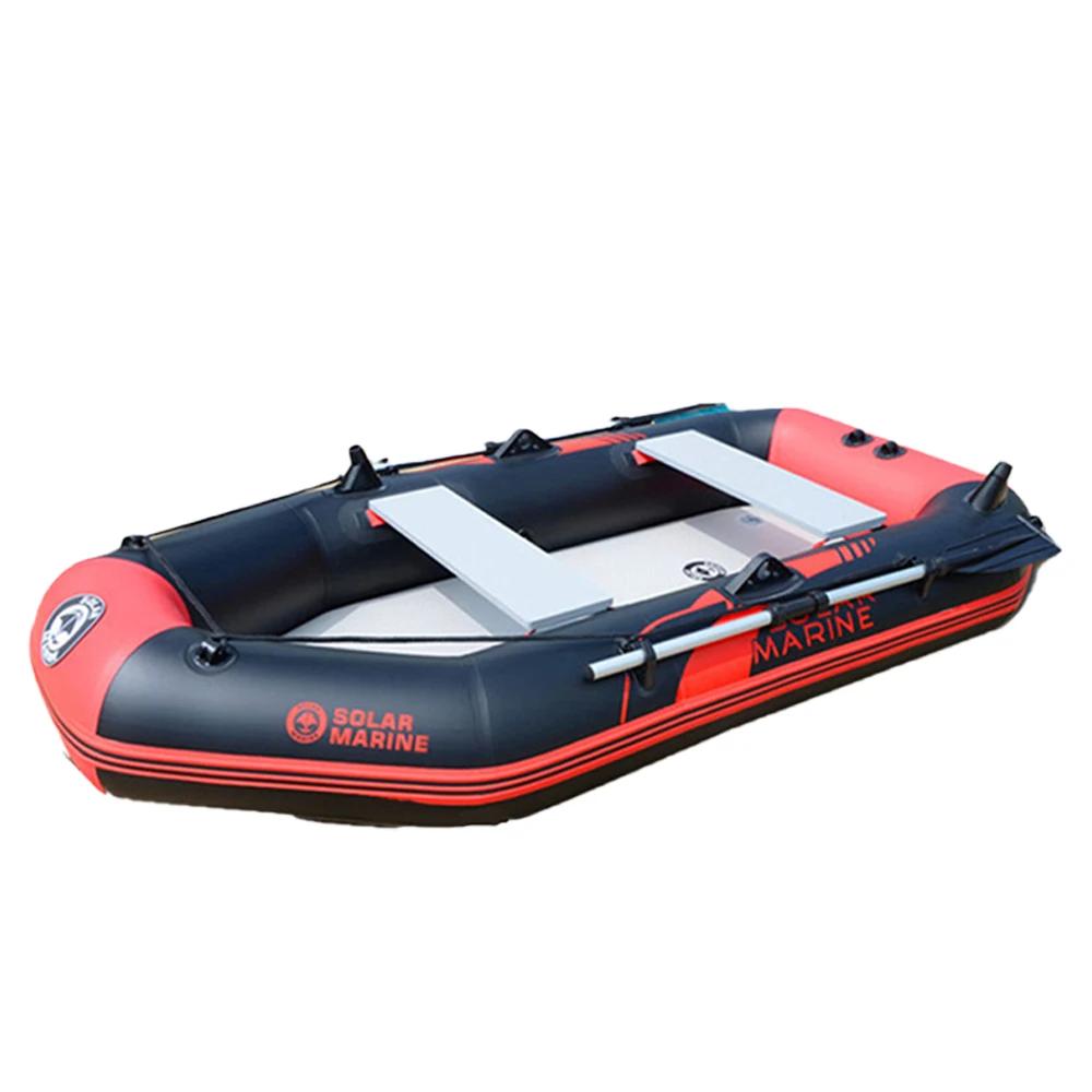 Solarmarine barco de pesca inflável remo caiaque canoa hovercraft bote tapete de ar inferior esporte aquático ao ar livre 3 pessoas, 230 cm - Image 1