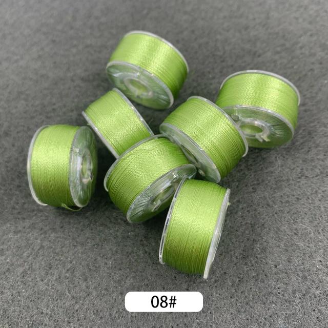 Linha de poliéster bordada 120D com brilho alto para brinquedos artesanais e características faciais de bonecas - 100m