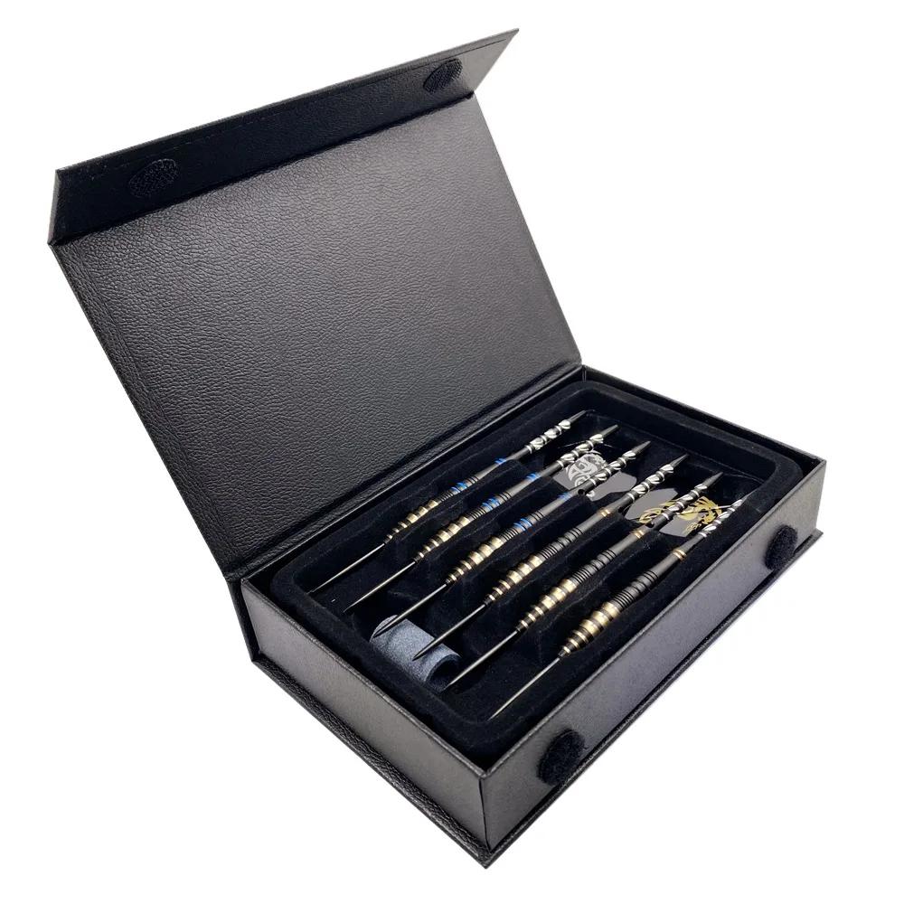 Dardos de agulha de tungstênio aço caixa de presente com Grindstone para competição, jogo de dardo de alta qualidade, novo, 6pcs, 23g - Image 1