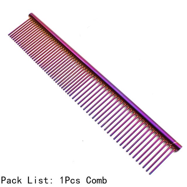 Pente Groomer Inoxidável para Cães e Gatos - Escova de Cabelo de Alumínio para Cuidados de Animais de Estimação C6704