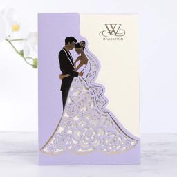 Cartões e convites de casamento, cortados a laser, cartões de visitas luxuosos, personalizados, para decoração de festas, 1 peça - Image 5