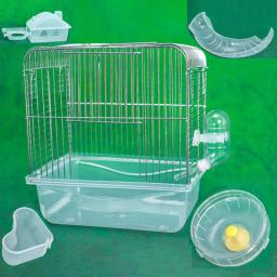 Casa de hamster chinchila, cercado de cobaia, duas camadas, gaiola pequena, ninho de animais de estimação com roda fitness, alimentador, cama, escorregador - Image 6