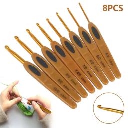 Agulha De Tricô Com Alça De Plástico Ganchos De Tricô Gancho De Crochê Fio De Tricô, Ferramentas Artesanais, Tamanho 2.5mm-6mm, 8PCs - Image 1