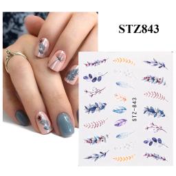 Adesivos para unhas com folhas e flores, decoração de unhas, decalques flutuantes florais, misturados, para manicure, arte das unhas, 1 peça - Image 5