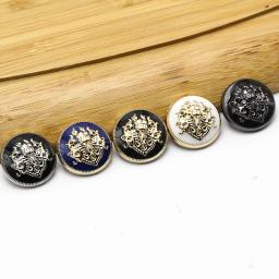 Botões de metal dourado dourado, 6 peças, 10-28mm, casaco de vestuário, acessórios de costura, botões para roupas, artesanato, ponto preto, botão de óleo - Image 2