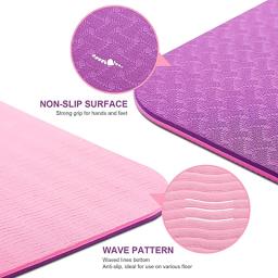 Tapete De Yoga TPE Com Linha De Posição Para Iniciante, Dupla Camada, Almofada De Exercícios Esportivos, Home Gym, Fitness, Ginástica, Pilates, 6mm - Image 3