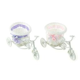 21021 nova bicicleta decorativo cesta de flores mais novo plástico branco triciclo bicicleta design flor cesta de armazenamento festa decoração vasos - Image 3