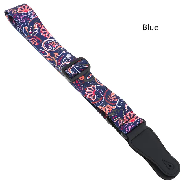 Correia de Guitarra Ajustável com Estampa Floral - Acessórios Nacionais em 3 Cores para Guitarra e Baixo