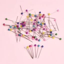 Alfinetes de costura multi-cores com cabeça de pérola redonda, pinos de costura para casamentos, corsage, floriculturas, costura com caixa, 38mm, 100/200 peças - Image 4