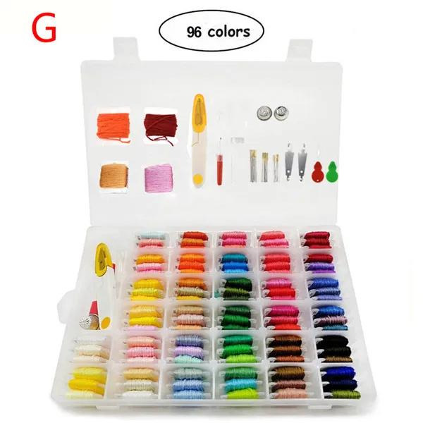 Conjunto Completo de Fios Bordados Coloridos para Bordado Cruzado com Arcos e Agulhas em Vários Estilos e Quantidades