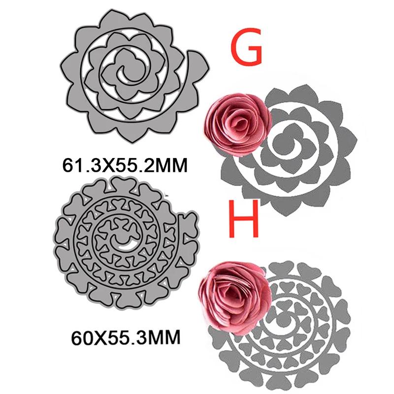 3d espiral flor guirlanda corte de metal dados para diy scrapbooking álbum artesanato decorativo gravação cartões de papel fazendo 2021 novo - Image 1