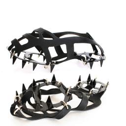 шипы для pairг 1 par 18 dentes antiderrapantes apertos de neve gelo sapato bota tração grampo picos crampon sapatos botas cobre steigeisen - Image 4