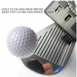 Escova para tacos de golfe, limpadores de ranhuras para tacos de golfe de uso múltiplo retrátil 3 em 1, para kit de divot de bola de golfe, ferramenta de limpeza de bolso - Image 3