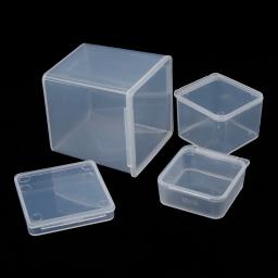 Mini Caixas De Armazenamento Transparente para Jóias, Organizador De Diversos, Caso De Artesanato De Contas, Pequeno Quadrado Recipientes De Plástico, Caixa Prática, 10PCs - Image 1