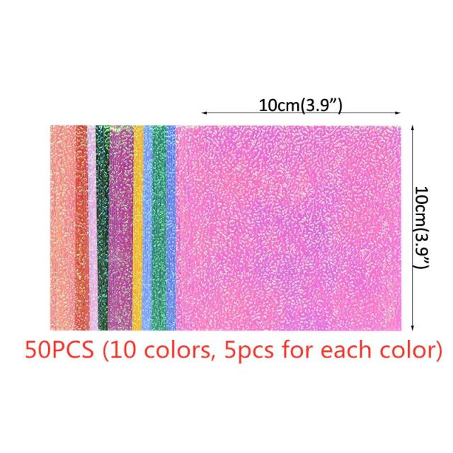 Origami Brilhante: Conjunto de 50 Papéis Quadrados Coloridos em 10 Cores para Crianças – Ideal para Artesanato e Decoração DIY