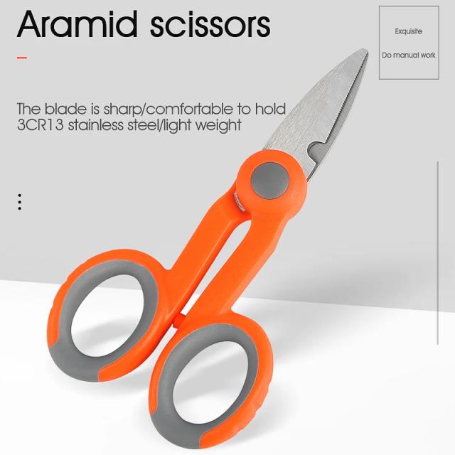 Cortador de Fibra Óptica Aramid com Tesoura Sharp para Jumper Wire e Pigtails - Ferramenta Essencial para Eletricistas
