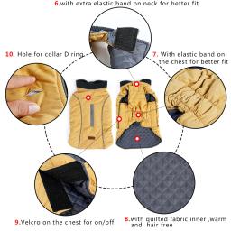 Grande cão de estimação jaqueta inverno quente roupas do cão para labrador impermeável grande cão casaco chihuahua bulldog francês outfits pet produto - Image 5