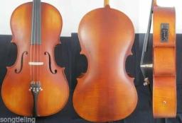 Novo violoncelo elétrico som poderoso 4/4 madeira sólida, parte traseira de bordo e tampa de abeto - Image 1