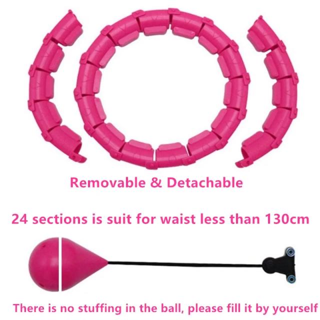 Conjunto de 24 Peças de Hula Hoop Ajustável para Fitness e Exercícios de Cintura Fina em Plástico Inteligente
