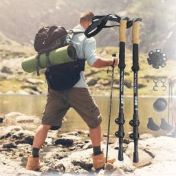 Bastão de caminhada nórdico ultraleve, liga de alumínio, telescópico, para trekking e stick - Image 1