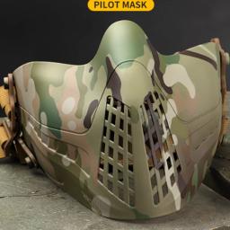 Novo tático airsoft máscara paintball greve aço meia máscara facial equipamentos de proteção ao ar livre - Image 5