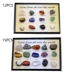 Minerais do mundo de quartzo, cristal, pedras preciosas naturais raw, para presente, 8, 12 ou 15 peças, 1 caixa - Image 5