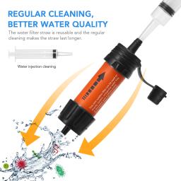 Sobrevivência ao ar livre filtro de água canudos equipamentos de camping purificador de água sistema de filtragem de água acessórios para caminhadas de emergência - Image 3