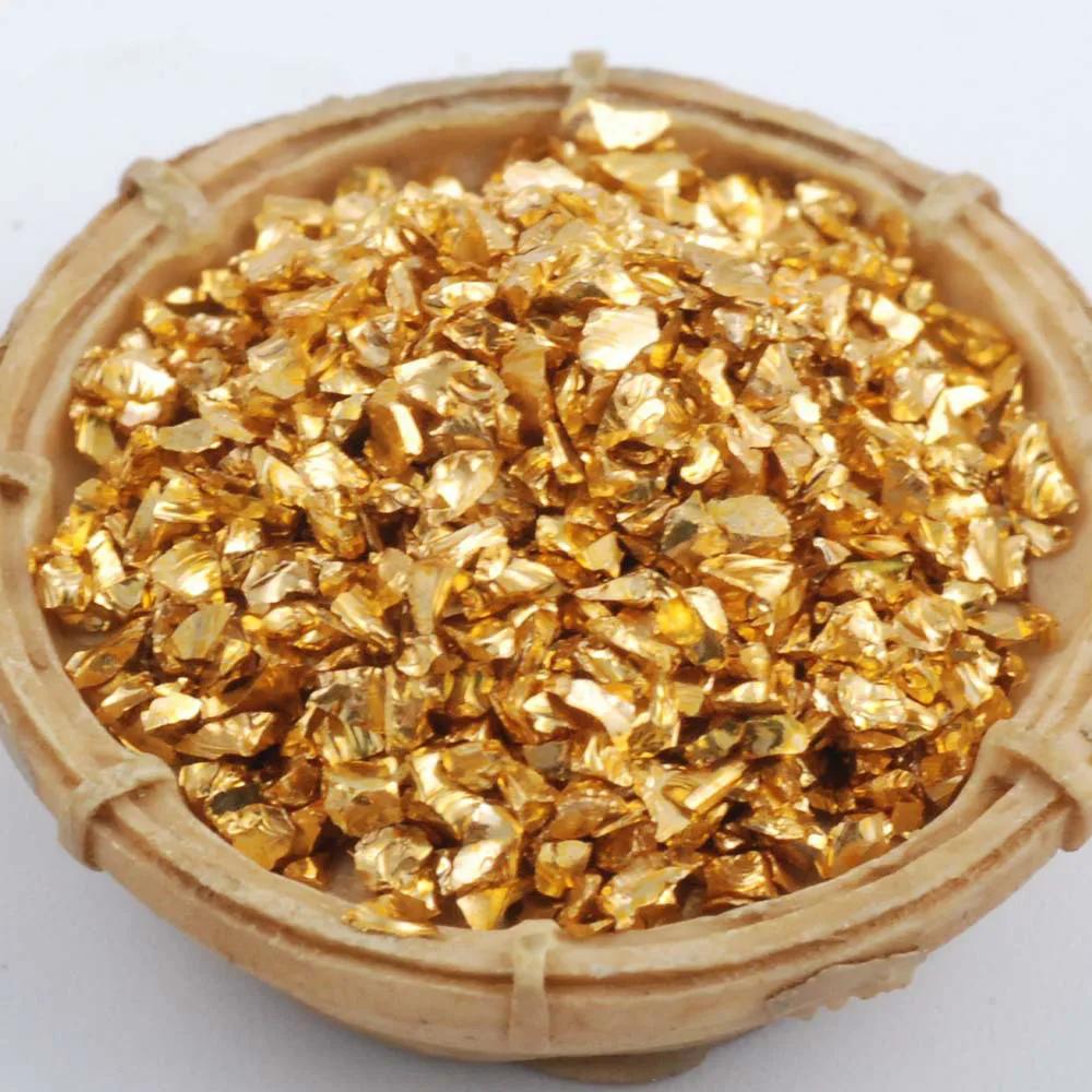 Flocos de pedra de ouro falso, vidro metálico com glitter, resina inclui enfeite para arte em resina, fornecimento de jóias 50g - Image 1