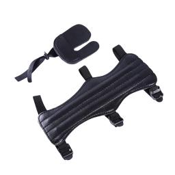 Portátil de couro esportes tiro com arco braço guarda e dedo guia protetor cotovelo caça equipamento acessório alta qualidade - Image 2