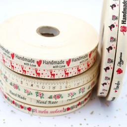 Laços de algodão coloridos estampados 5 metros, faça você mesmo costura à mão laço de presente natal ano novo fita acessório de roupas 15mm - Image 1