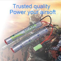 Lismkey-bateria para armas de airsoft, 2 peças, 2 s, 2 a, 3a, 9.6v, 1600mah, nunchuck, nimh, com mini tamiya, tm, src, jg - Image 3
