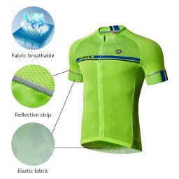Santiderrapante manga curta masculino, camiseta para ciclismo profissional de bicicleta de estrada respirável roupa esportiva com bolso traseiro - Image 2
