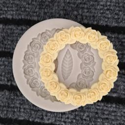 Roseta deixa molde de silicone resina bolo de chocolate diy quadro de imagem açúcar molde de cozimento ferramentas de decoração - Image 1