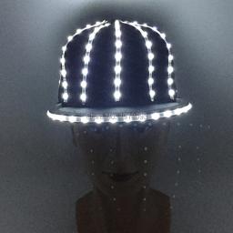 Boné de led hip hop com 6 cores, tampa brilhante ajustável para festa e dança - Image 1