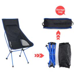 Hewolf cadeira de acampamento ao ar livre luz dobrável encosto portátil caminhadas móveis compactos mochila pesca lounge praia cadeira - Image 2