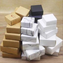 Caixa multifuncional de papel Kraft, papelão, marmoreio, artesanal, diy, presente, caixa de doces, festa de Natal, decoração do casamento, 10pcs - Image 1