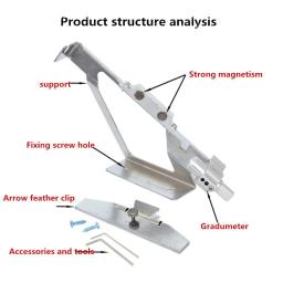 Equipamento de tiro com arco, penas pegajosas, gabarito de fletching ajustável, ferramenta reta e hélice com braçadeira para ferramenta de tiro com arco diy - Image 2