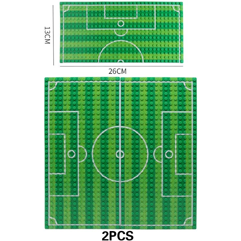 Base de placas clássica tamanho mini, 2 peças, mini, cidade, estrada, basquete, futebol, quadra, estacionamento, bloco de construção, brinquedos de tijolos diy para crianças - Image 1